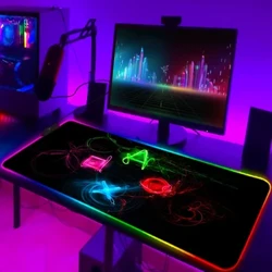 Taustvalgustusega hiirematt lauamatt Anime hiirematt PS4 mänguri lauaarvuti hiirematt 900 × 400 mänguarvuti mänguri täis-Led matt isetehtud vaip