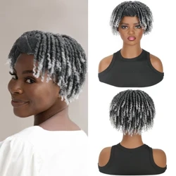 Belle Show Synthetic Dreadlock Hair Topper Elastig Drawstring Topper Gyda Sgarff 6 Fodfedd Byr DreadLocks Gwallt Darnau i Ferched