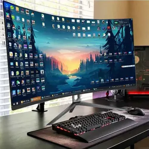 Mest solgte Gaming stasjonær datamaskin 22 tommer i Alt-i-ett PC buet skjerm Alt i én PC i7 i5 i3 AIO for Office Home