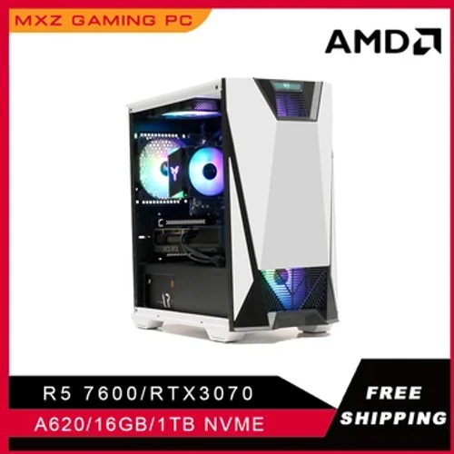 MXZ Gaming PC Ryzen 5 7600 RTX4070/3070 1TB NVME настолен компютър за системен модул Pc Персонализирайте компютърен геймър пълен