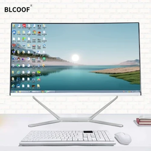 POS Bilgisayar Kavisli Ekran Hepsi Bir Arada Bilgisayar DDR4 Komple Tam Set Oyun Bilgisayarı Dahili CPU Masaüstü Bilgisayar Klavyeli Windows 11