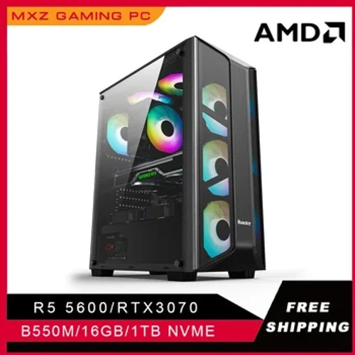 MXZ Gaming-PC Ryzen 5 5600 RTX3060ti/3070 GDDR4 1 TB NVME Desktop-Computer für Systemeinheit PC Anpassen PC Gamer komplett