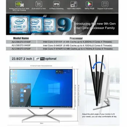 27-palčni beli igralni namizni računalnik Intel 8 Core i7 11700F DDR4 z NVIDIA GTX1650 4G GDDR5 za računalniške igričarje