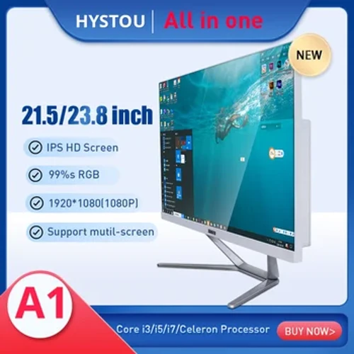 Prix ​​d'usine HYSTOU monobloc ordinateur de bureau tout en un ordinateur 23.8 pouces moniteur Intel Core i5 i7 pour bureau de jeu