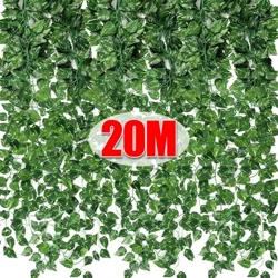 10/2M Kënschtlech Planz Gréng Ivy Leaf Garland Hängeg Wéngerten Outdoor Gréng Mauer Dekor DIY Fake Wreath Leaves Home Party Dekor
