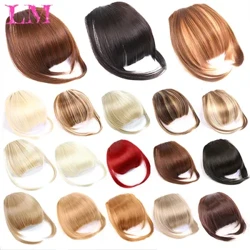 LM Natural Straight Synthetic Blunt Bangs Héich Temperatur Fiber Braun Damen Clip-In Voll Bangs Mat Fringe Of Hoer 6 Zoll