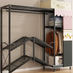 seilf éadach foldable Clóiséid oscailte simplí wardrobe fillte le haghaidh éadaí Stóráil taisceadán caibinéid seomra leapa Armoire troscán tí