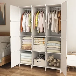 Soveromsgarderober Enkelt hjemmemontering Oppbevaringsskap Slitesterk leiegarderobe Multifunksjonelt oppbevaringsskap med skostativ C