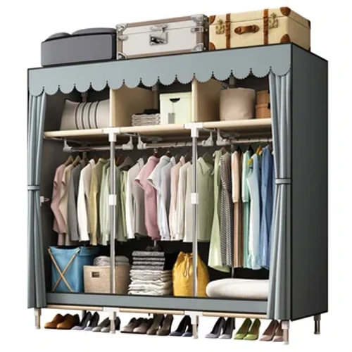 Wardrobe Stórála Éadaí Simplí 1pc Le Tarraiceáin, Closet Stórála Móra, Eagraí Stórála Tí Do Chomh-Aireachta, Teach ar Cíos