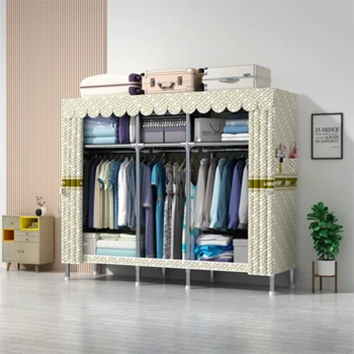 LEEGOHOME Tủ quần áo170/195CMx45CMx170CM Tủ quần áo với ống thép 23MM Phòng ngủ Tủ quần áo vải có thể gập lại