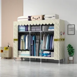 LEEGOHOME Wardrobe170/195CMx45CMx170CM Armário com tubo de aço de 23MM Guarda-roupa de pano dobrável para quarto