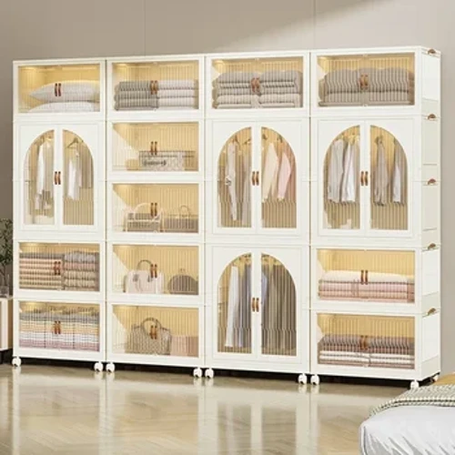 Armadi semplici per camera da letto Camera bianca Vetrine per vestiti per bambini in plastica bianca Armadi per scaffali per vestiti Mobili per salone Abiertos