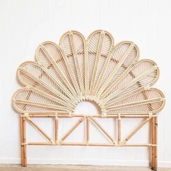 Ubao wa Kichwa cha Nordic Rattan Kitanda Maradufu na Kifungua kinywa cha Hoteli ya Mapambo ya Kitanda cha Kitanda cha Mbunifu Ndani ya Kitanda cha Princess