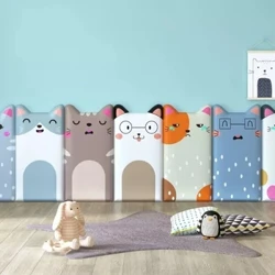 Cartoon Style Tatami Hannergrond Mauer Réckrest Soft Package Mauer Selbstklebend Headboard Bettwäsch Soft Kollisiounsverhënnerung