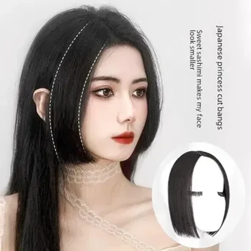 Princess Cut Fringe Peru Natural Frontal Soch Chizgisi Yon taralgan Portlashlar Ikki tomonlama O'rta qismli Soch Pardasi Ayollar soch turmagi