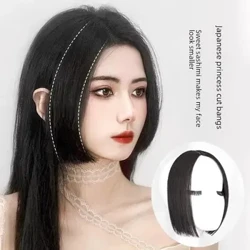 Princess Cut Fringe Wig Natural Frontal Hairline Side Swept Bangs Two-sided Middle Parted Hair Curtain Estilo ng Buhok ng Babae