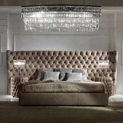 Luz de luxo mais novo design madeira tipo queen size móveis de quarto duplo completo estrutura de cama tufada com cabeceira grande