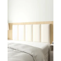 Hotellsäng Klädd ryggstöd Läder Anti-kollisionskudde Väggpanel Självhäftande säng Sänggavel Sovrumsmöbler Väggmålning