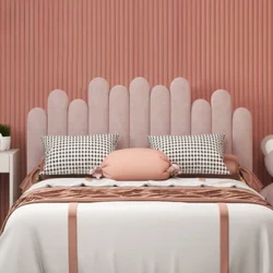 Cláir chinn seomra leanaí nua-aimseartha frith-imbhuailte Timpeallacht leaba headrest Greamán balla fabraice féinghreamaitheacha cabecero cama 135