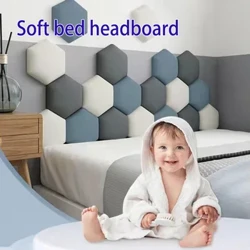 Mềm Lục Giác Đầu Giường Tất Nam Tường Bao Quanh Tự Dán Đầu Giường Phòng Ngủ Phòng Khách Trang Trí Bảo Vệ Bé