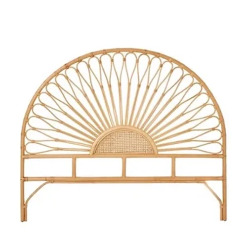 Nordic Rattan Headboard Duebelbett a Kaffi Hotel Bettdekoratioun Frame Designer Creative Bett Ins Prinzessin Bett