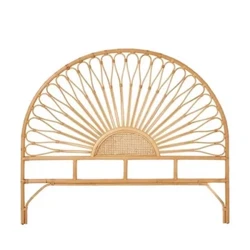 Ubao wa Kichwa cha Nordic Rattan Kitanda Maradufu na Kifungua kinywa cha Hoteli ya Mapambo ya Kitanda cha Kitanda cha Mbunifu Ndani ya Kitanda cha Princess