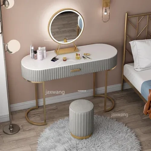 Cailíní Nordacha Tábla Feistis Troscán Seomraí Leapa Cóiritheoirí Tí Nua-Aimseartha Gan Scáthán Vanity Makeup Comh-Aireachta Feistis Tábla Leaba Stól