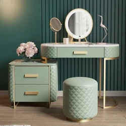Minimal Led Liicht Kommoud Modern Nordic Gréng Hocker Ästhetesch Kleederschaf Makeup Spiegel Tocador Maquillaje Miwwelen Schlofkummer
