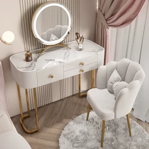 Bắc Âu Bàn Trang Điểm Nội Thất Phòng Ngủ Nhẹ Sang Trọng Bảo Quản Ngăn Kéo Tủ Hiện Đại Bàn Trang Điểm Có Gương Có Đèn Và Phân Z