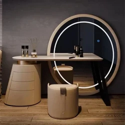 Nouveau 2024 ensemble de meubles commode maquillage vanité bureau LED miroir éclairé coiffeuse