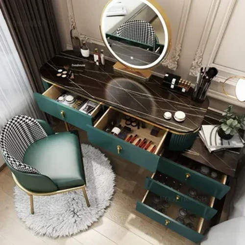 Đèn Nhà Cao Cấp Tủ Bắc Âu Gương LED Vanity Bàn Trang Điểm Tủ Bảo Quản Hiện Đại Bàn Trang Điểm Cho Nội Thất Phòng Ngủ C