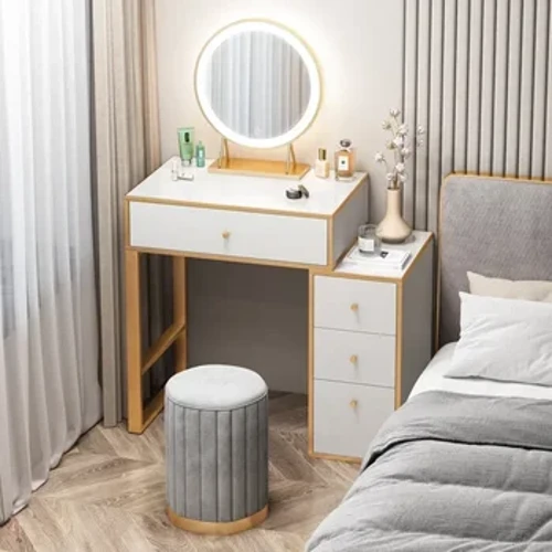 Nordic Dressing Table mirror Stool Bedroom Minimalist Makeup Vanity Maliit na Dresser Storage Pinagsama-samang Tocador Maquille Furniture