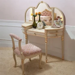 Europäischer Frisiertisch Schlafzimmer-Sets Moderner einfacher multifunktionaler Frisiertisch mit großem Spiegel Kleine Wohnung Make-up-Kommode Z