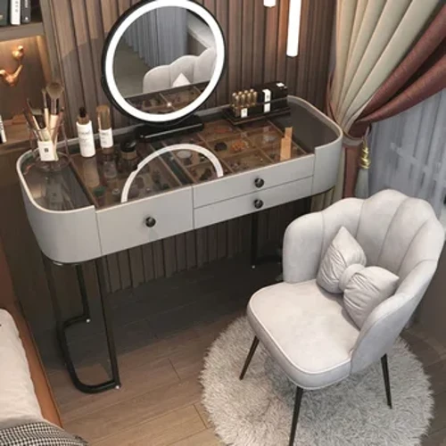 Hashamatli stol stoli Nordic minimalist organazer Qizlar uchun bo'yanish rassomi nafis stol shkaflari tortmachasi Kaptafel yotoq xonasi mebellari
