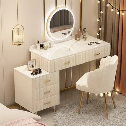 Makeup Só Gúnaí Nua-Aimseartha Caife Seomraí Leapa Ceannchláir Scáthán Gúnaí Soghluaiste Árasán Coiffeuse De Chambre Troscán HDH