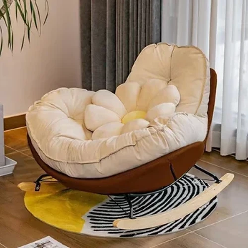 E CUỘC SỐNG Đơn Hình Hoa Đính Đá Sofa Lười Ban Công Phòng Khách Phòng Ngủ Giải Trí Có Thể Nằm Có Thể Ngủ Cao Cấp Vỏ Trứng Chim Cánh Cụt Ghế