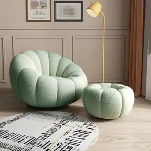 Fluffy Cute Living Room Stull Gréng Modern Floor Design Living Room Chair Lounge Swivel Articulos Para El Hogar Raumdekor