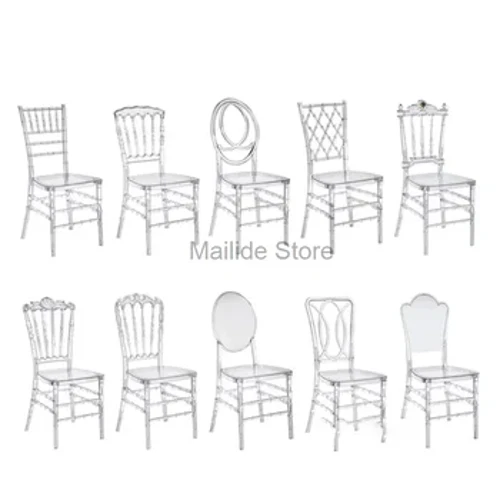 I-Nordic Crystal Transparent Chair Commercial Hotel Chair Ihhotela Ifenisha Yangaphandle Yesitulo Somshado Isihlalo Somshado Izihlalo Zokuphumula Zemicimbi