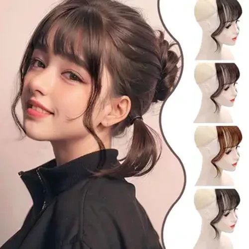 Breton Dragon Whiskers Breton Peruci pentru femei Frunte naturală Breton fals Decorare vârful capului Peruci cu formă facială