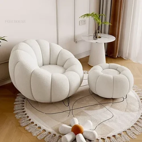 Bắc Âu Vải Ghế Phòng Khách Nhà Đơn Ghế Phòng Chờ Cá Tính Sáng Tạo Bí Ngô Ghế Sofa Cửa Hàng Quần Áo Ghế Tựa Lưng
