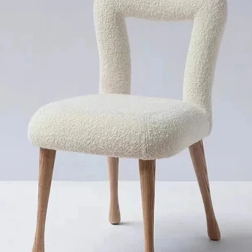CX111AA New Living Room Chairs Solid Wood Dining Chairs Lamb Velvet Dressing Chair Lounge Chairs Backchair Relaxing Chair Furnit