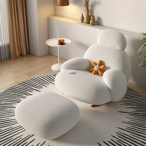 Màu Trắng Lông Tơ Ghế Phòng Khách Hiện Đại Dễ Thương Tầng Công Thái Ghế Phòng Khách Phòng Chờ Chống Bẹp Đầu Meuble Salon Nội Thất Gia Đình