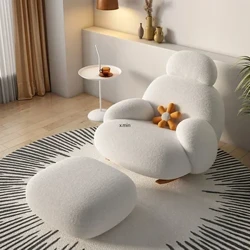 Màu Trắng Lông Tơ Ghế Phòng Khách Hiện Đại Dễ Thương Tầng Công Thái Ghế Phòng Khách Phòng Chờ Chống Bẹp Đầu Meuble Salon Nội Thất Gia Đình