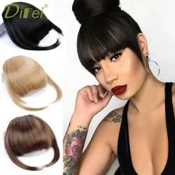 DIFEI Short Straaght Neat Bangs Clip In Synthetic Hair Extensions Предна фалшива коса с ресни Черно кафяво