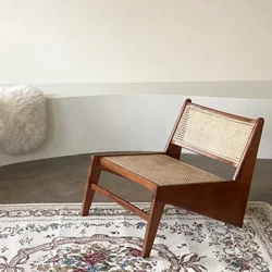 Chef dossier rotin Chaise longue paresseux loisirs balcon Chaise longue salon meubles en bois massif simple canapé Chaise