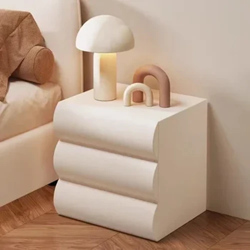 Wit 3-tier Nachtkastjes Opbergkast Locker Nordic Bed Bureau Nachtkastjes Commode Criado Mudo Meubelen YX50NT