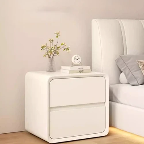 Ahşap Modern Minimalist Yatak Odası İskandinav Başucu Masa Krem Tarzı Depolama Dolabı Komodinler Mesitas De Noche Mobilya HYNS