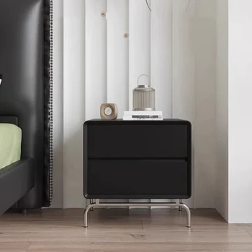 Musta moderni yöpöytä matala sängyn puolella Nordic Luxury Locker sivupöytä Pienen makuuhuoneen kaappi Mesillas De Noche ulkokalusteet