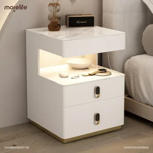 2024 Ánh Sáng Mới Cao Cấp Đầu Giường Thông Minh Đa Năng Bàn Đầu Giường Nightstand Sạc Không Dây Meuble Nội Thất Phòng Ngủ K01