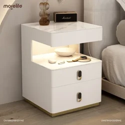 2024 Ánh Sáng Mới Cao Cấp Đầu Giường Thông Minh Đa Năng Bàn Đầu Giường Nightstand Sạc Không Dây Meuble Nội Thất Phòng Ngủ K01